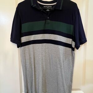 Banana Republic Men's Navy, Green, and Gray Polo Shirt